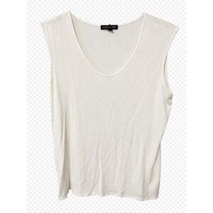 Eileen Fisher Tank Top Women Medium White Pre-owned Scoop Neck Viscose Spandex